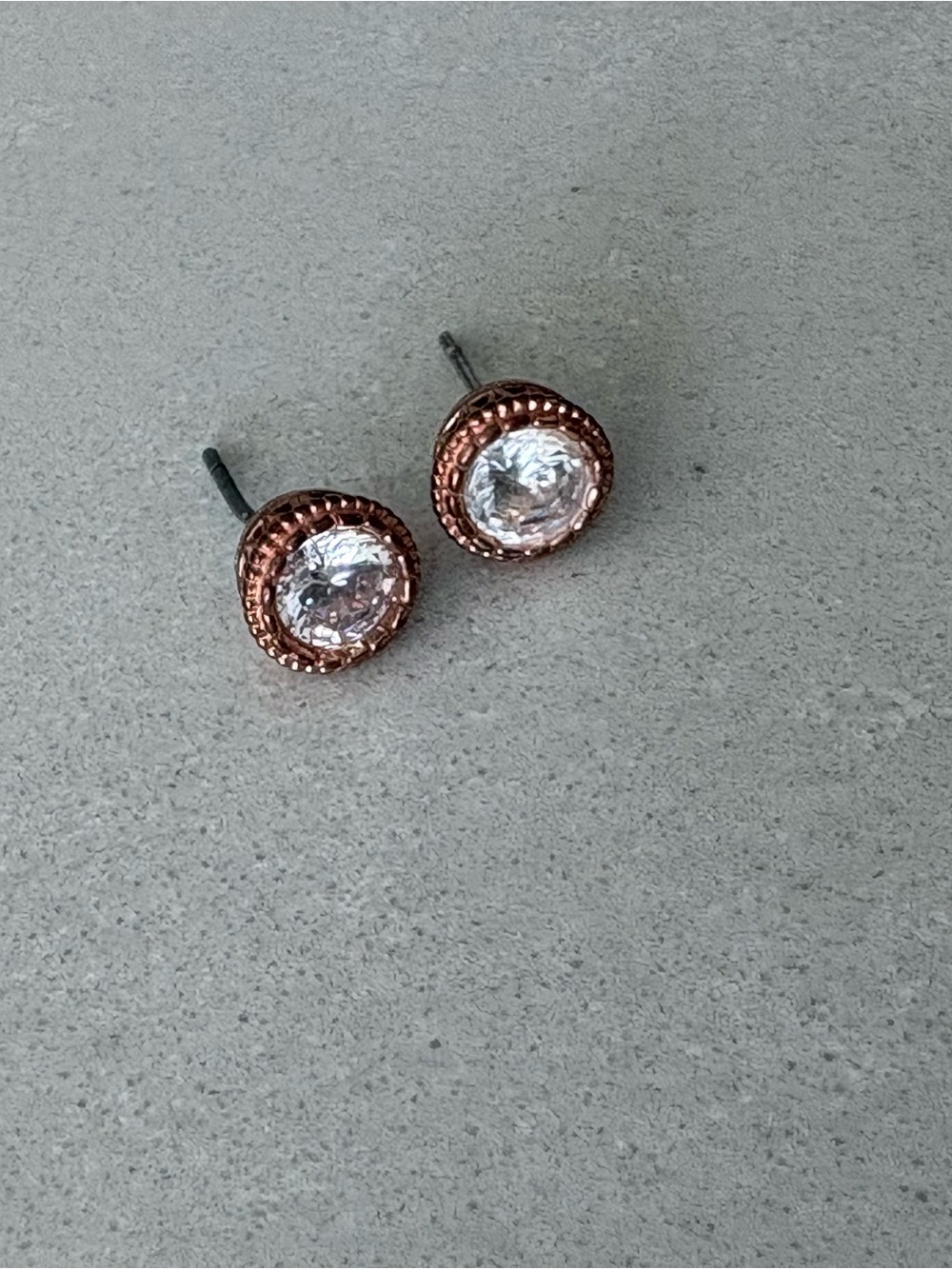 Vintage Victorian style stud earrings in rose gold